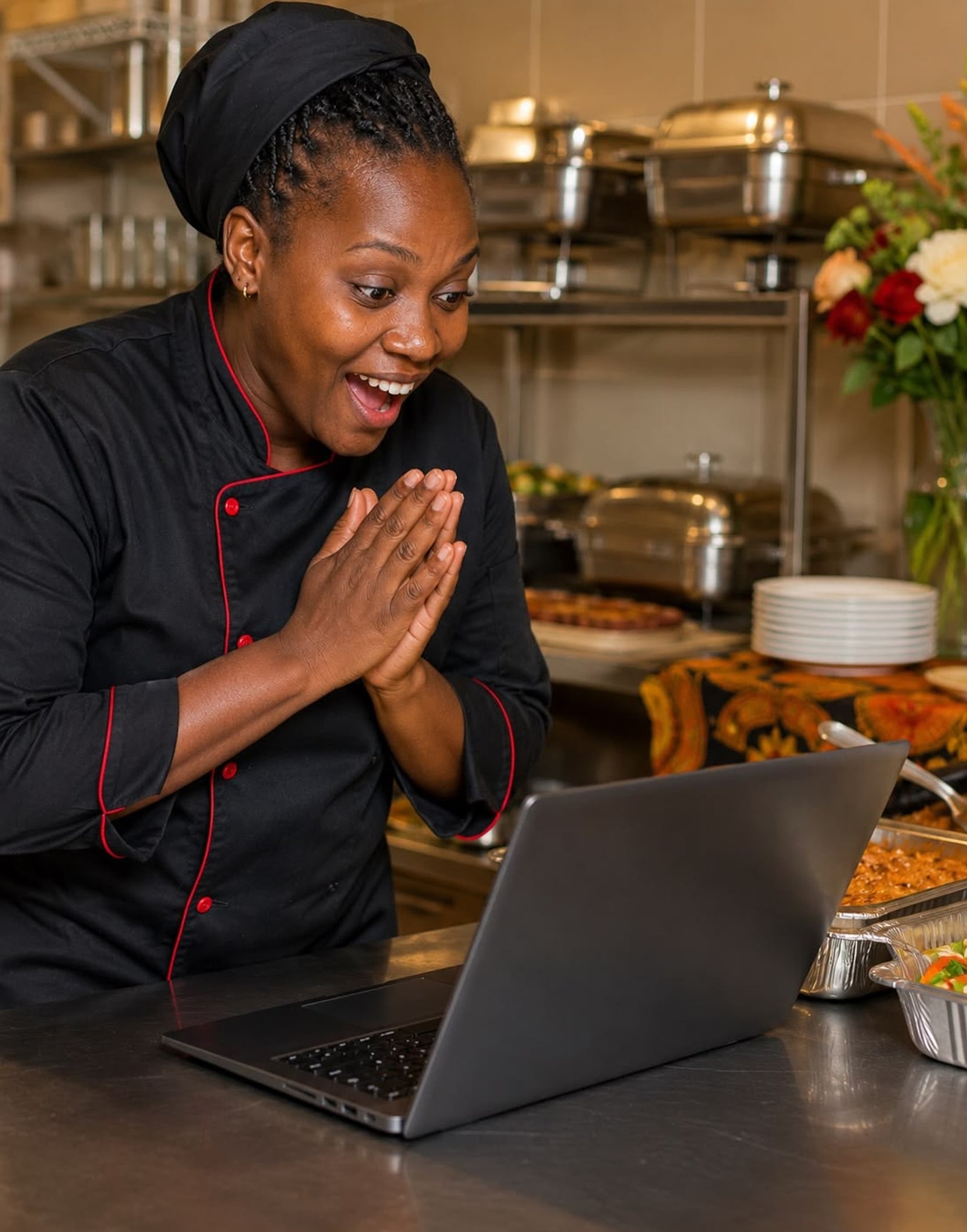 Hospitality business owner using MyPOS Ghana