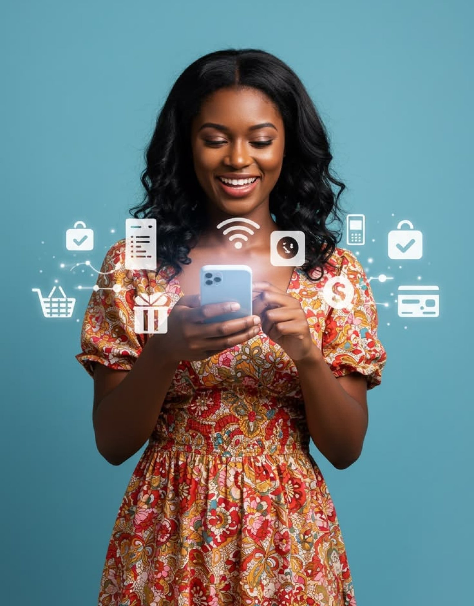 Customer making a mobile transaction